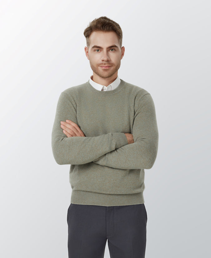Green Grass Cashmere Crewneck Sweater