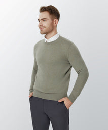 Green Grass 100% Cashmere Crewneck Sweater