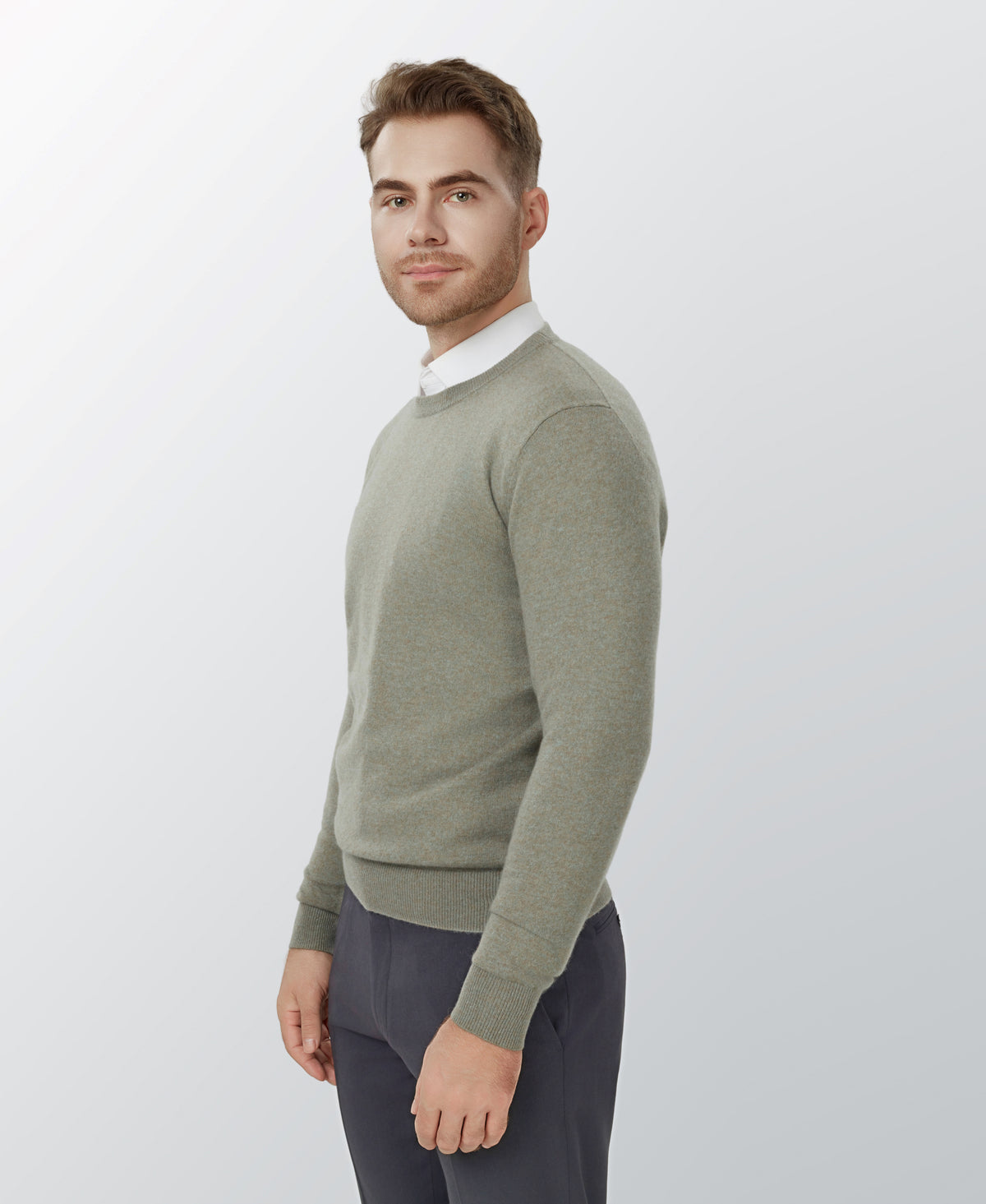 Green Grass 100% Cashmere Crewneck Sweater