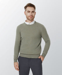 Green Grass 100% Cashmere Crewneck Sweater