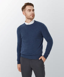 Indigo Cashmere Crewneck Sweater