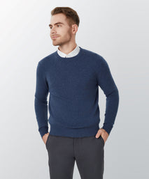 Indigo Cashmere Crewneck Sweater