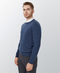 Indigo Cashmere Crewneck Sweater