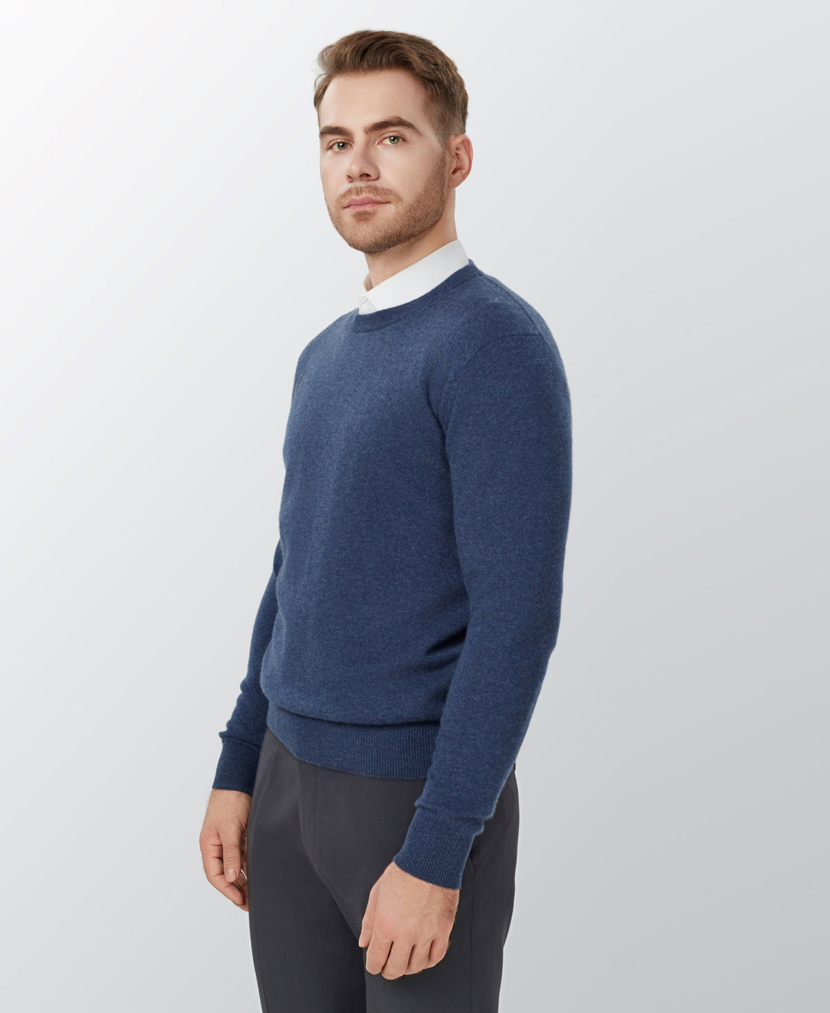 Indigo Cashmere Crewneck Sweater