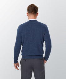 Indigo Cashmere Crewneck Sweater