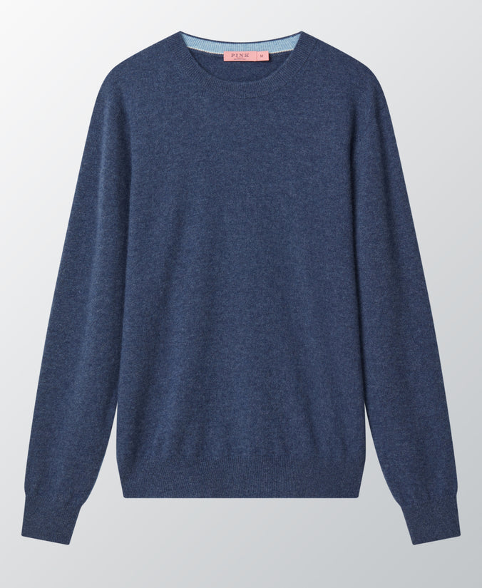 Indigo 100% Cashmere Crewneck Sweater
