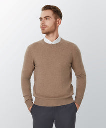 Oatmeal Cashmere Crewneck Sweater