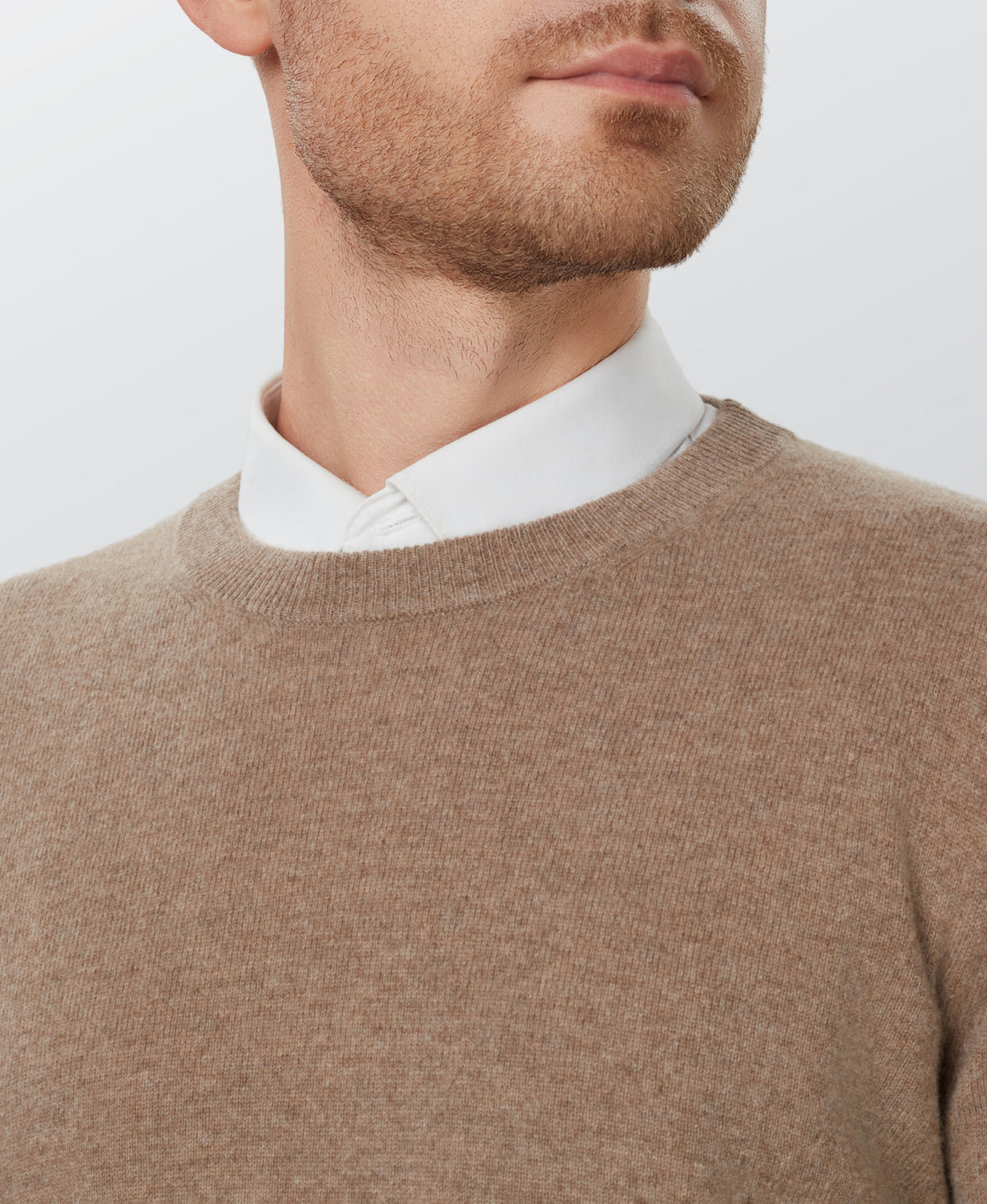 Oatmeal Cashmere Crewneck Sweater