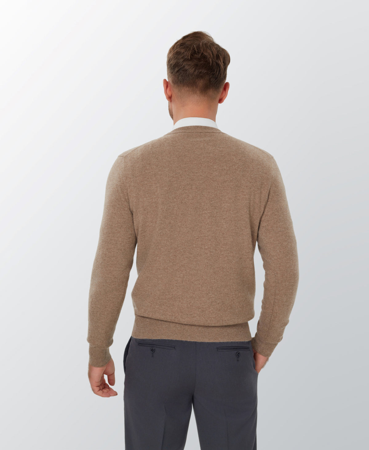 Oatmeal Cashmere Crewneck Sweater