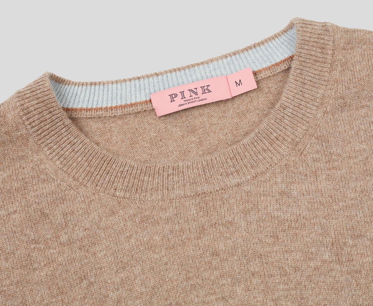 Oatmeal Cashmere Crewneck Sweater
