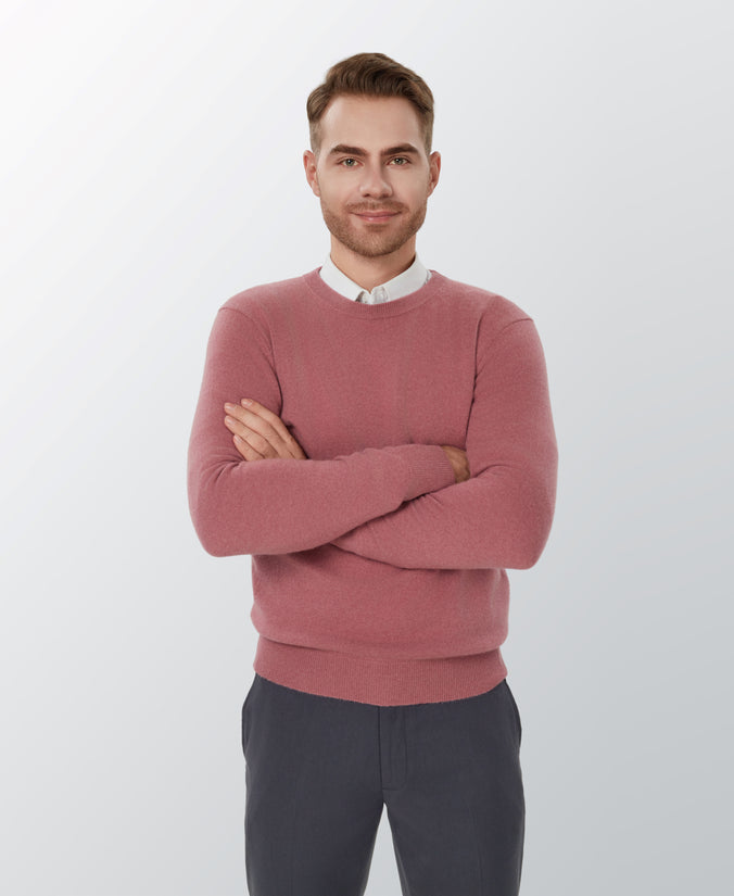 Rose Cashmere Crewneck Sweater