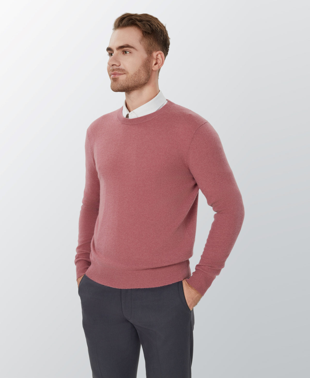 Rose Cashmere Crewneck Sweater