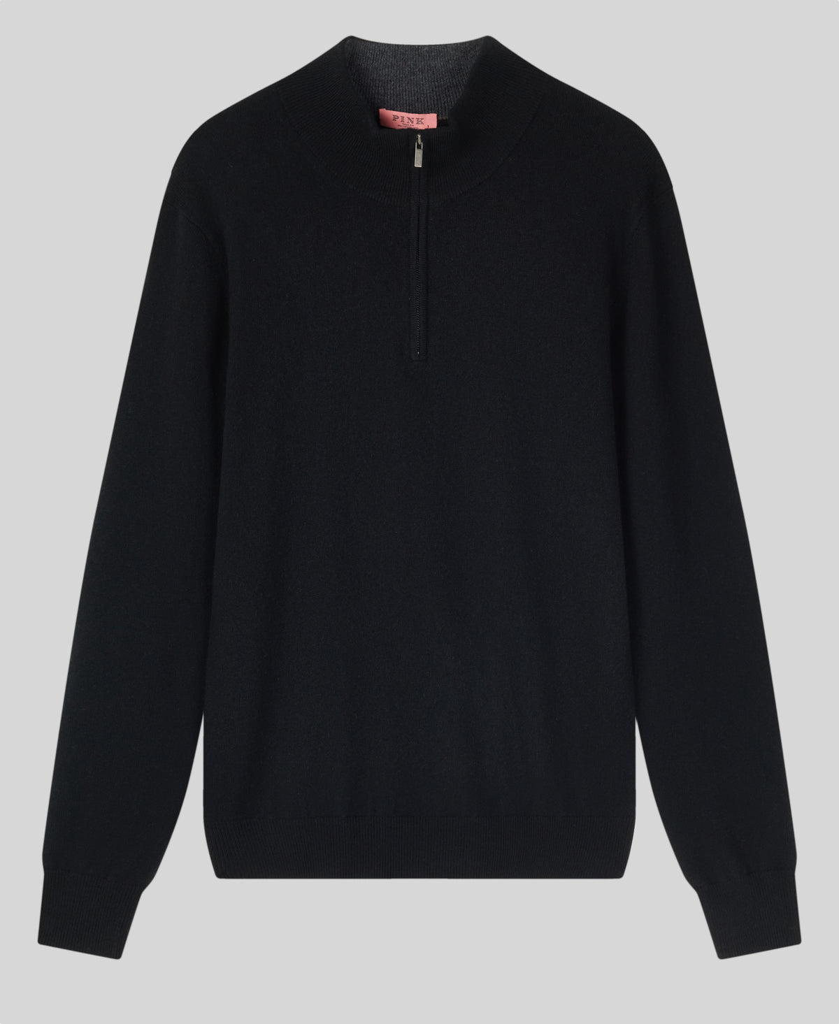 Black Classic Cashmere And Wool Quarter Zip Sweater