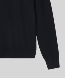 Black Classic Cashmere And Wool Quarter Zip Sweater