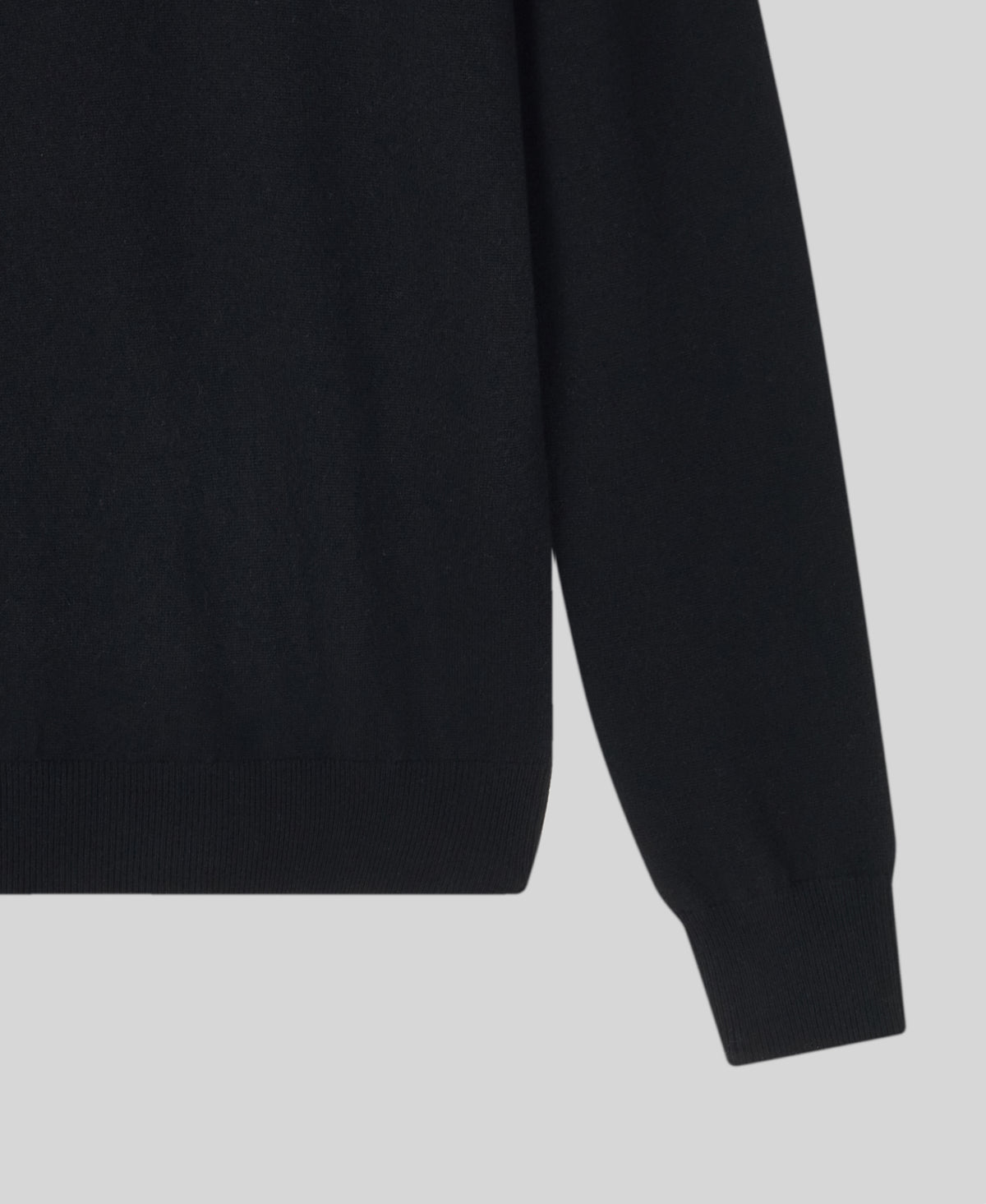 Black Classic Cashmere And Wool Quarter Zip Sweater