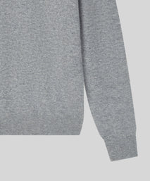 Light Grey Classic Cashmere And Wool Quarter Zip Sweater