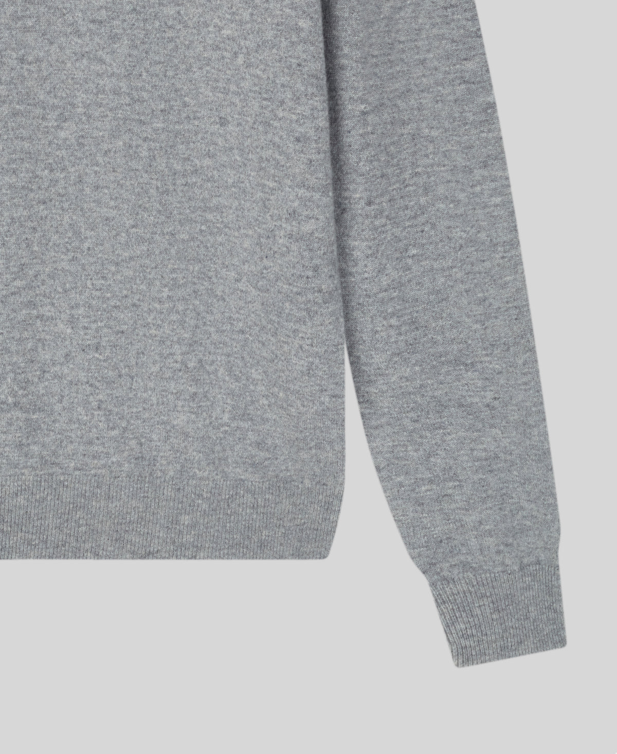 Light Grey Classic Cashmere And Wool Quarter Zip Sweater