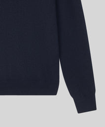 Dark Navy Classic Cashmere And Wool Quarter Zip Sweater