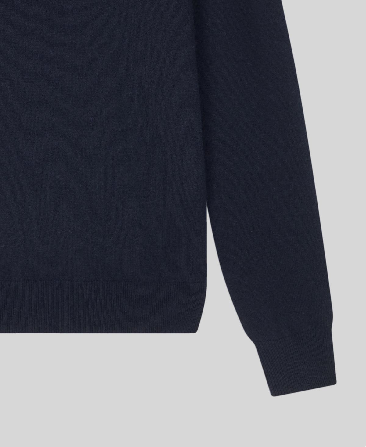 Dark Navy Classic Cashmere And Wool Quarter Zip Sweater