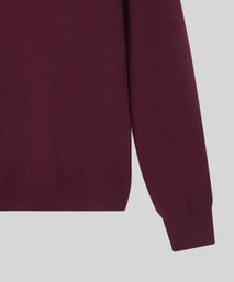 Wine Classic Cashmere And Wool Quarter Zip Sweater