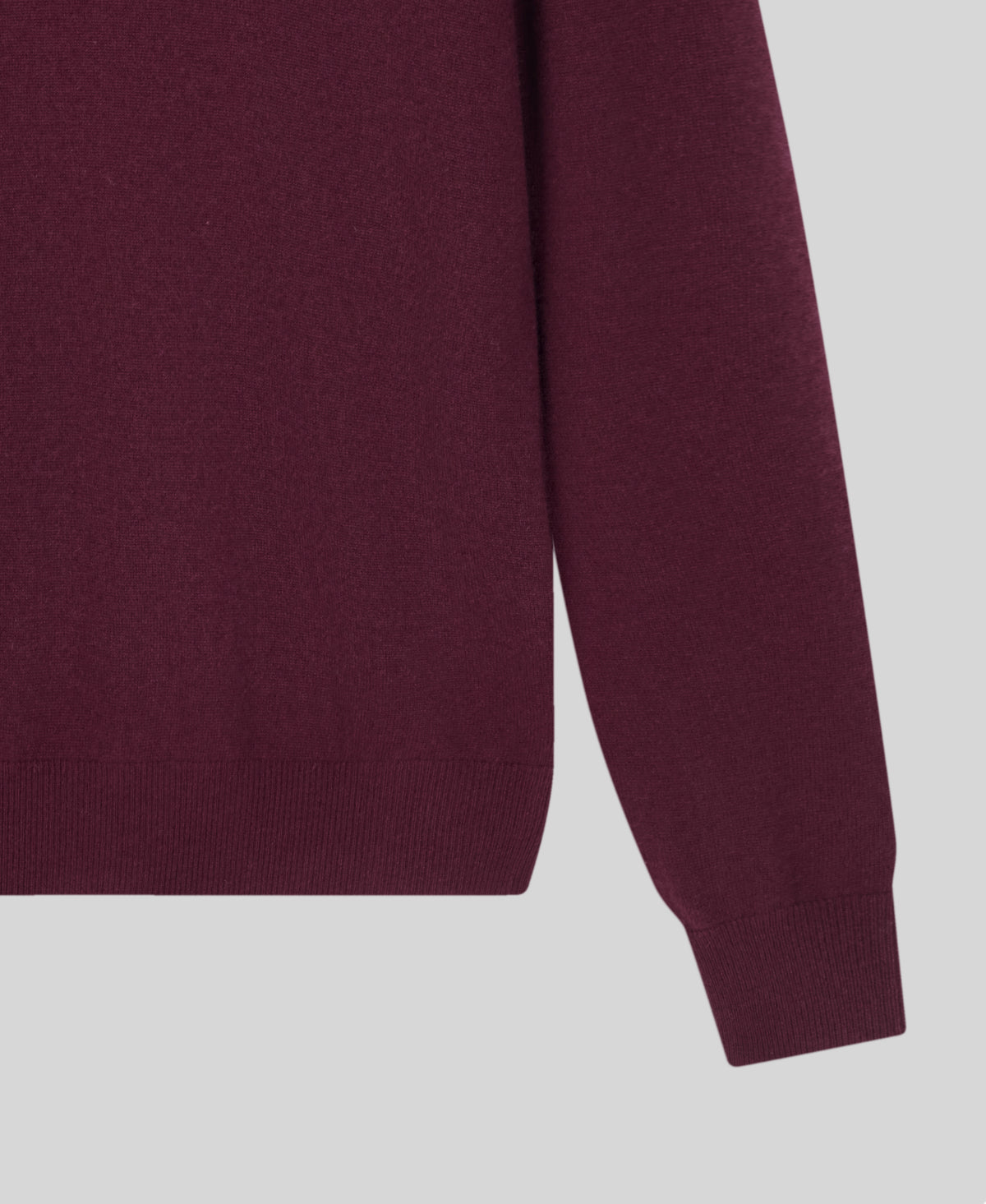 Wine Classic Cashmere And Wool Quarter Zip Sweater