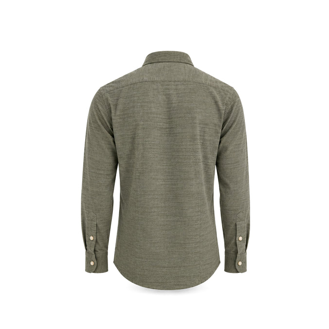 Sage Melange Cotton Corduroy Casual Shirt