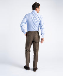 Brown Unfinished Jackson Extended Tab Flat Front Pant