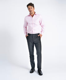 Charcoal Unfinished Jackson Extended Tab Flat Front Pant