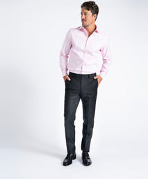 Charcoal Unfinished Jackson Extended Tab Flat Front Pant