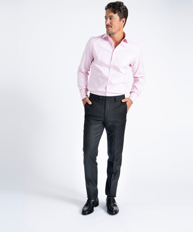 Charcoal Unfinished Jackson Extended Tab Flat Front Pant