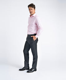Charcoal Unfinished Jackson Extended Tab Flat Front Pant
