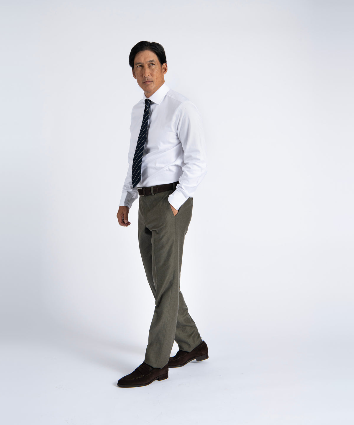 Olive Unfinished Jackson Extended Tab Flat Front Pant