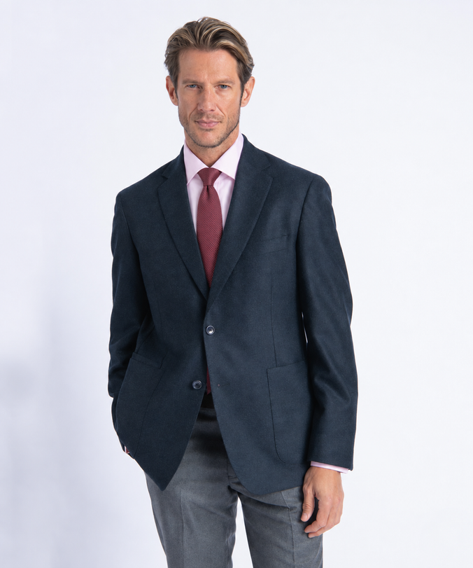 Navy Logan Superfine Merino Wool Blazer