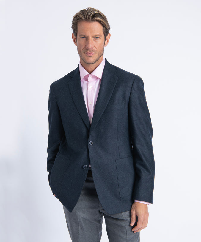 Navy Logan Superfine Merino Wool Blazer
