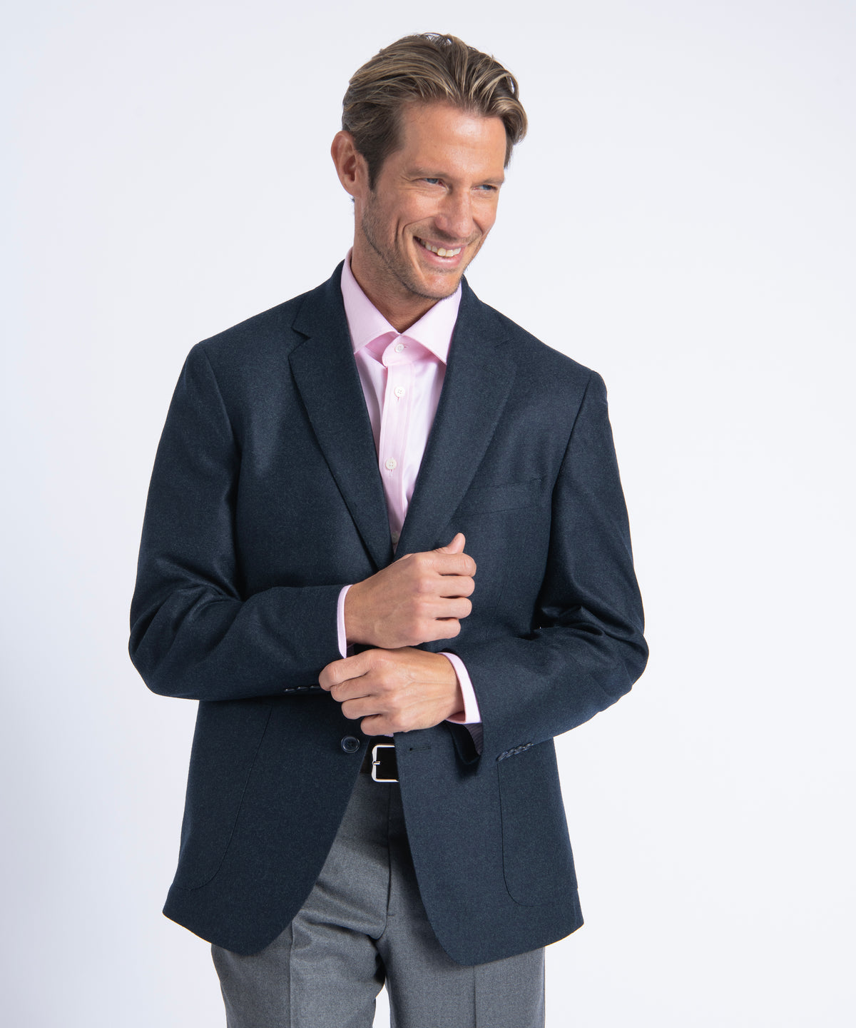Navy Logan Superfine Merino Wool Blazer