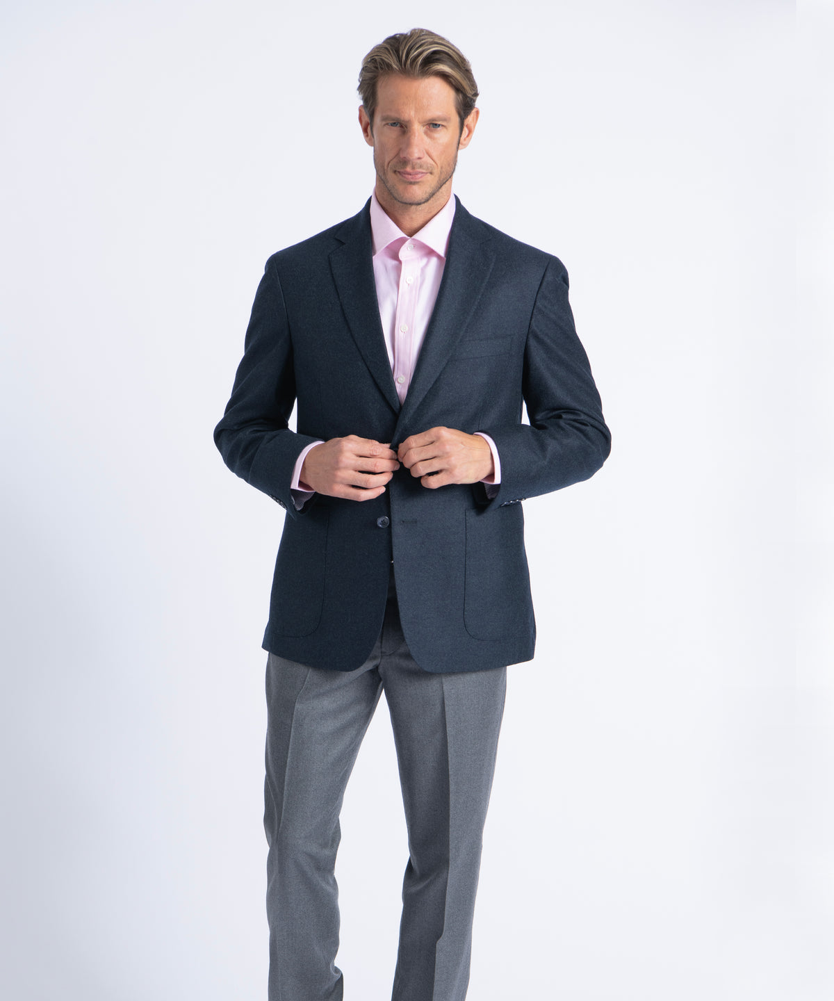 Navy Logan Superfine Merino Wool Blazer