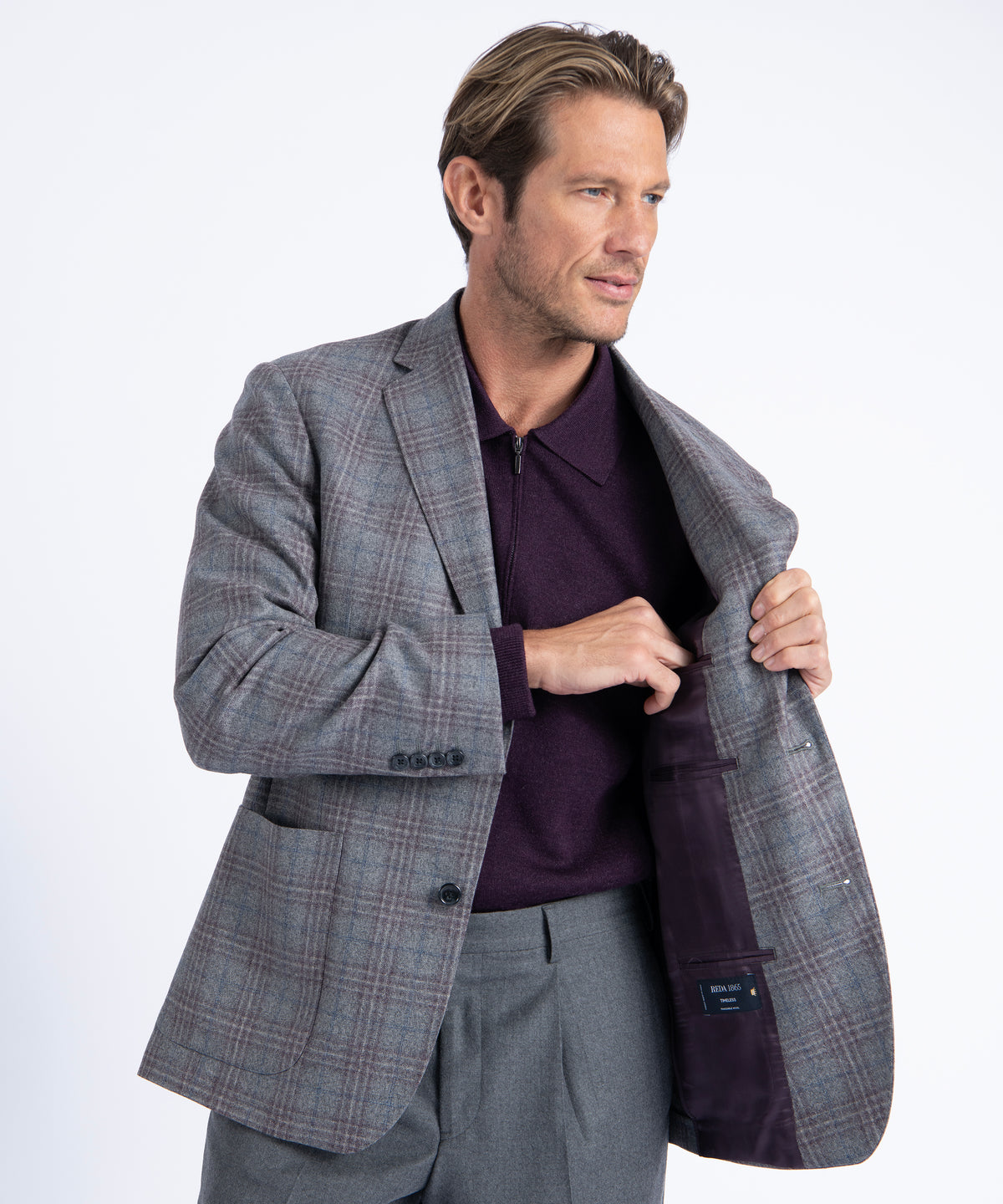 Grey Plaid Morgan Italian Wool Blazer