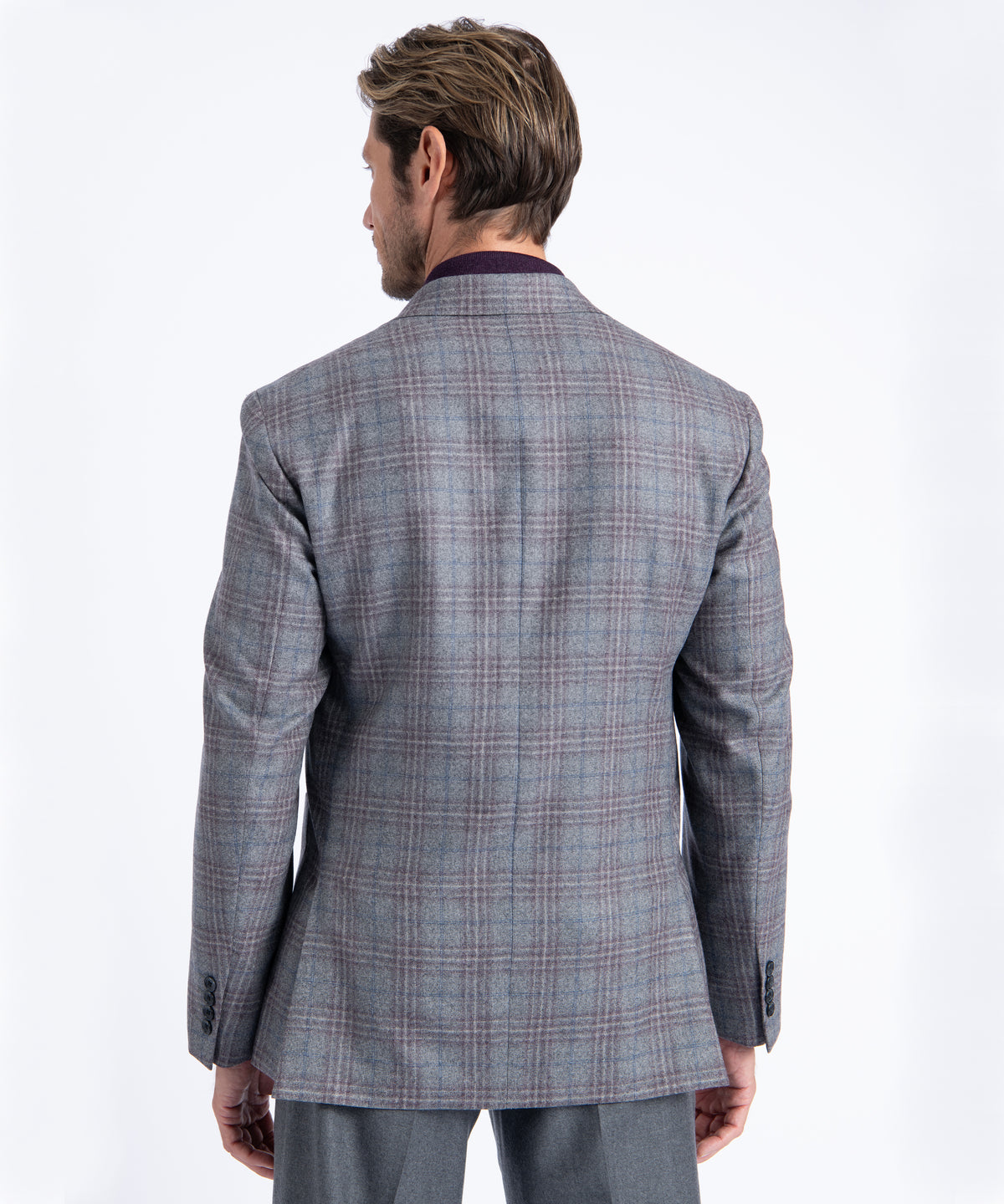 Grey Plaid Morgan Italian Wool Blazer