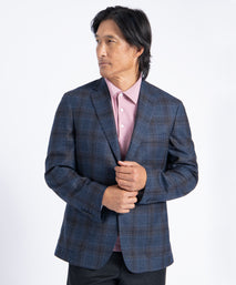 Navy Plaid Morgan Italian Wool Blazer