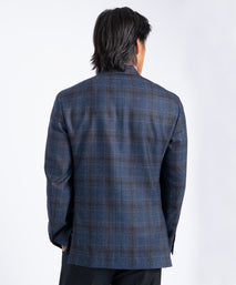 Navy Plaid Morgan Italian Wool Blazer