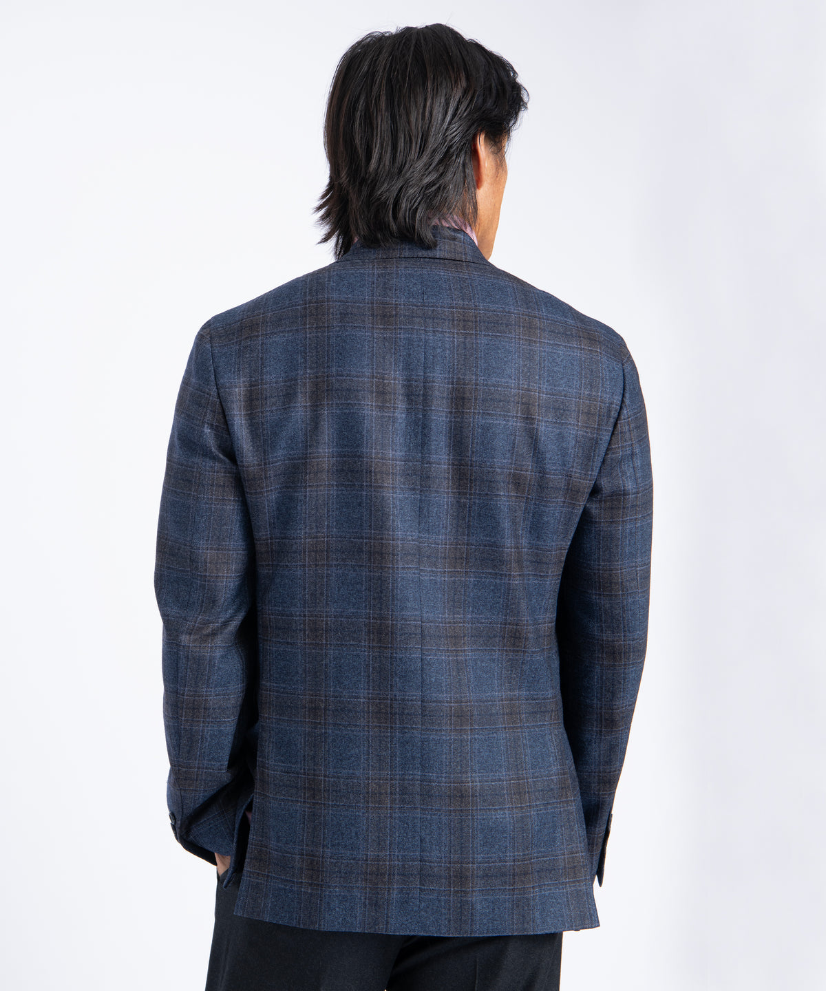 Navy Plaid Morgan Italian Wool Blazer