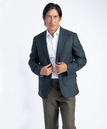 Green Plaid Oliver Superfine Merino Wool Blazer