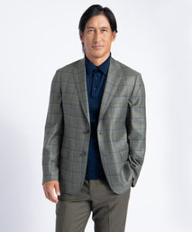 Olive Windowpane Oliver Super 130's Blazer