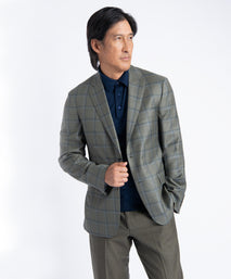 Olive Windowpane Oliver Super 130's Blazer