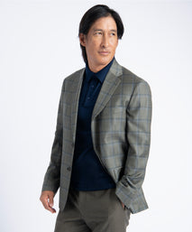 Olive Windowpane Oliver Super 130's Blazer