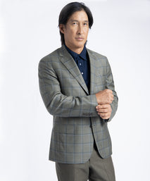 Olive Windowpane Oliver Super 130's Blazer