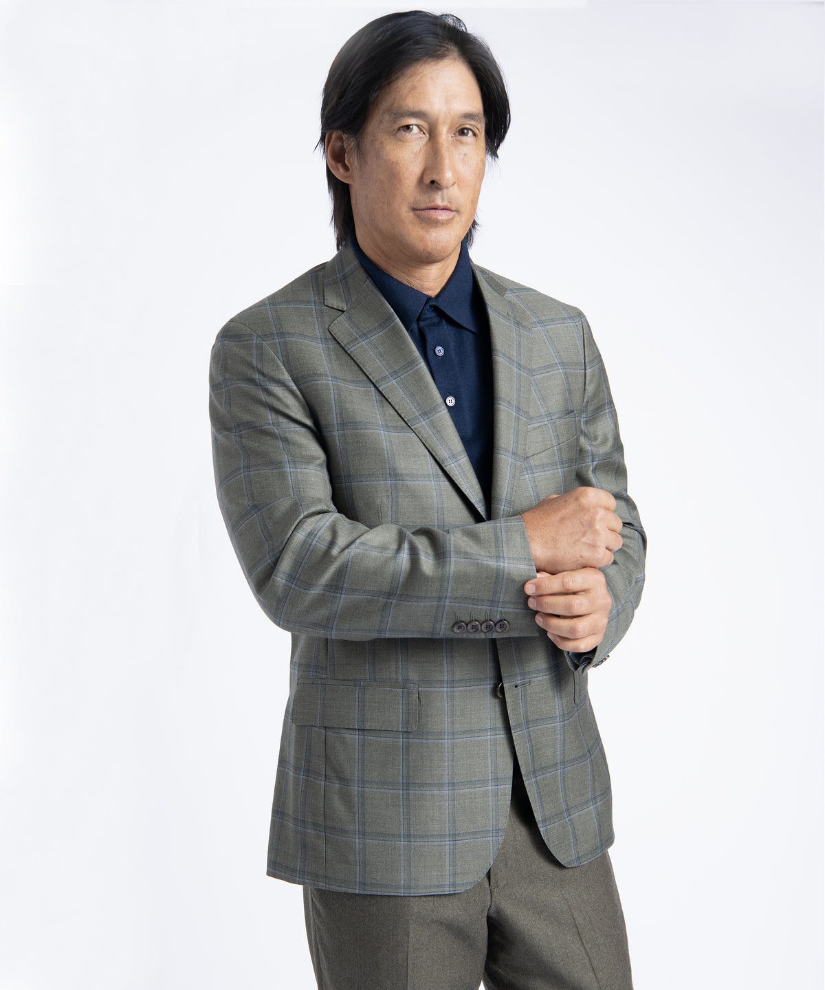 Olive Windowpane Oliver Super 130's Blazer