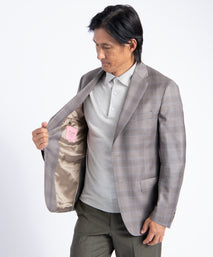 Tan Plaid Oliver Super 130's Blazer