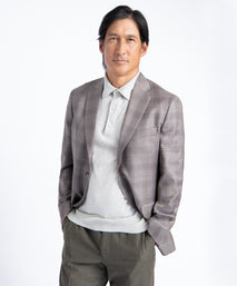 Tan Plaid Oliver Super 130's Blazer