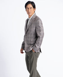Tan Plaid Oliver Super 130's Blazer